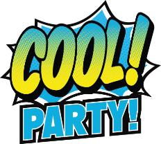 Cool party yellow and blue logo | Flip Out Australia
