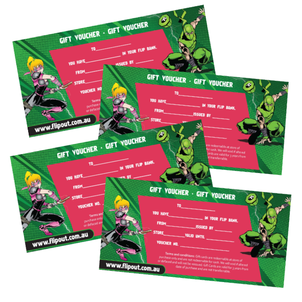 Gift voucher cards | Flip Out Australia