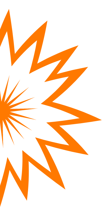 Orange star cut icon | Flip Out Australia